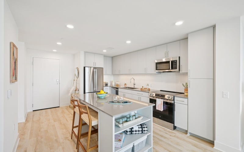 kitchen with large island
