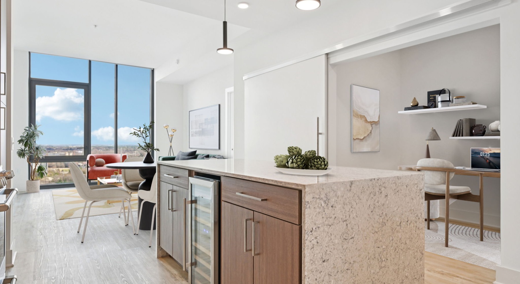 Penthouse Home with Wine Fridge, Your Signature Space Den 