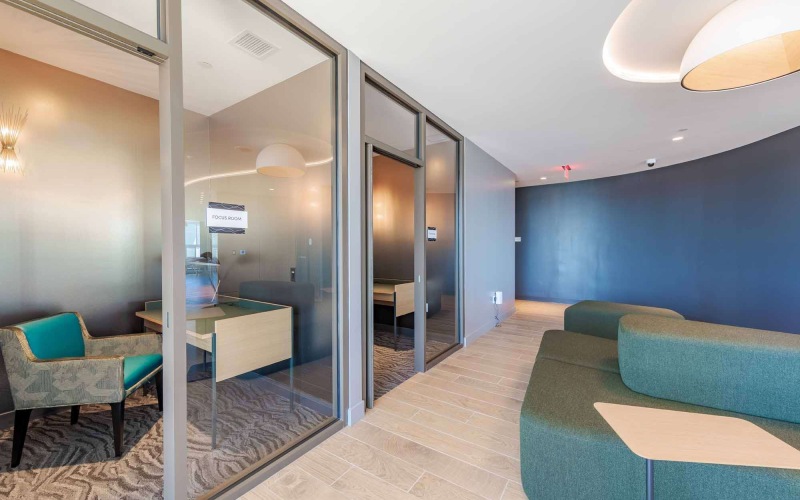 private coworking rooms with desk and chair